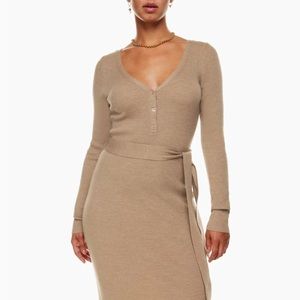 Aritzia henley midi sweater dress